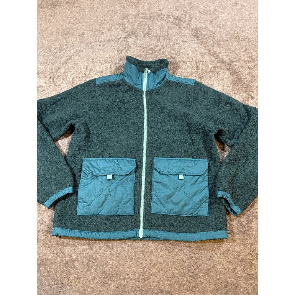 The North Face Royal Arch Teal Green Full-Zip Fleece Jacket Womens Small